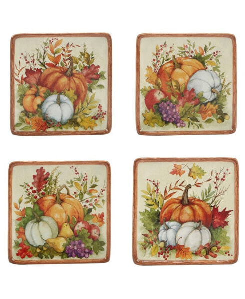 Harvest Blessings Set of 4 Canape Plates