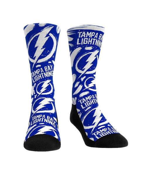 Men's and Women's Socks Tampa Bay Lightning Allover Logo and Paint Crew Socks