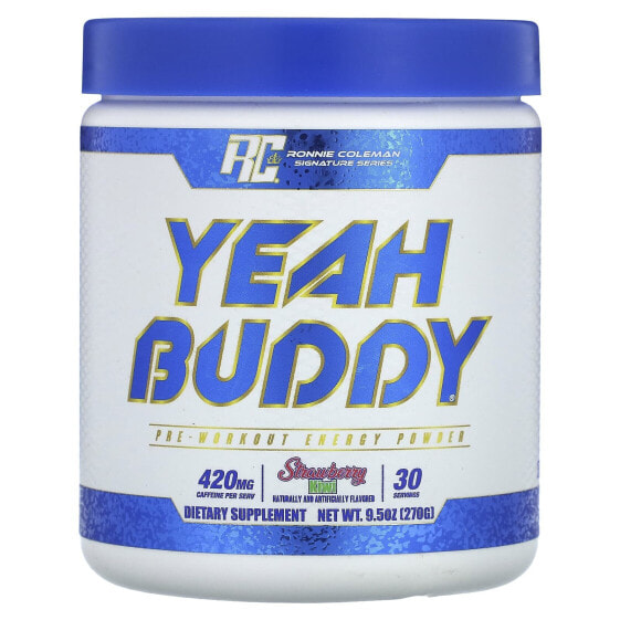 Signature Series, Yeah Buddy, Pre-Workout Energy Powder, Strawberry Kiwi, 9.5 oz (270 g)