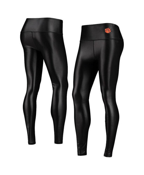 Women's Black Clemson Tigers Shine Liquid Leggings