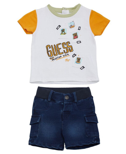 Baby Boy Short Sleeve T-Shirt and Denim Short