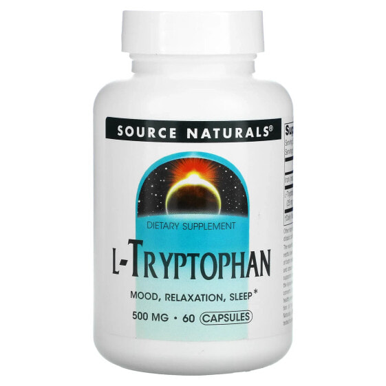 Витамин L-Триптофан, 500 мг, 60 капсул Source Naturals