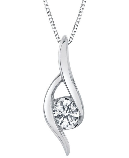 Sirena diamond Swirl Solitaire Pendant Necklace (1/4 ct. t.w.) in 14K White Gold or 14K Yellow Gold