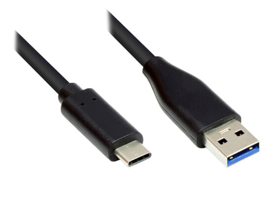 Черный кабель для зарядки USB C - USB A GOOD CONNECTIONS GC-M0126 - 0.5 м - USB 3.2 Gen 1 (3.1 Gen 1) - 5000 Mbit/s