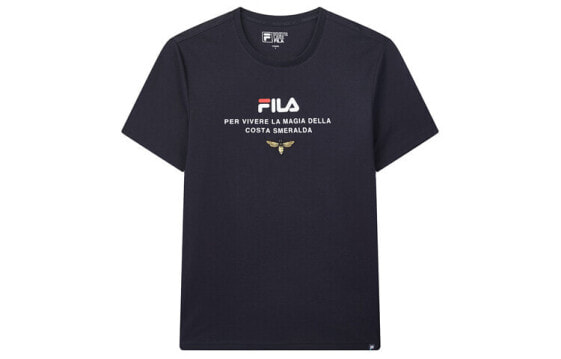 FILA 蜜蜂印花运动短袖T恤 男款 传奇蓝色 / Футболка FILA T F11M028122F-NV