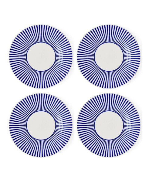 Blue Italian Steccato Salad Plates, Set of 4