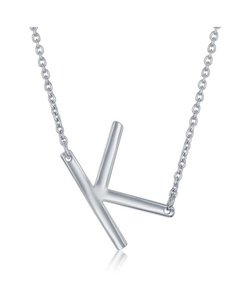 Sterling Silver Sideways Initial Necklace