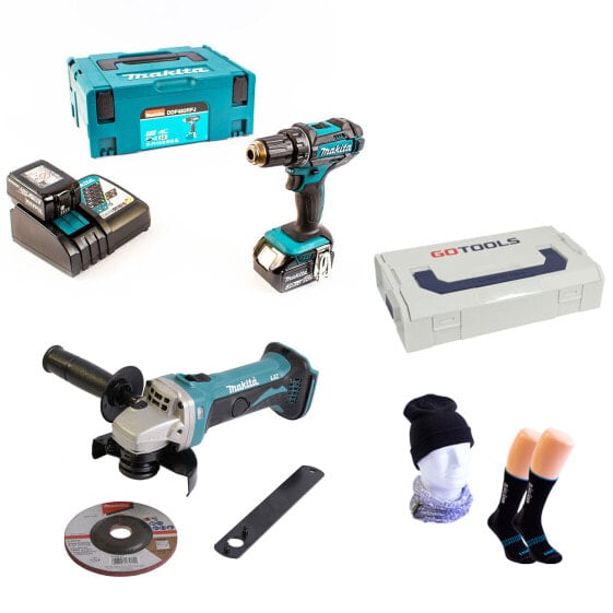 Makita DDF482RFJ 2x3,0 Akkus+Lader im MAKPAC + DGA452Z + Winterset + L-Boxx Mini