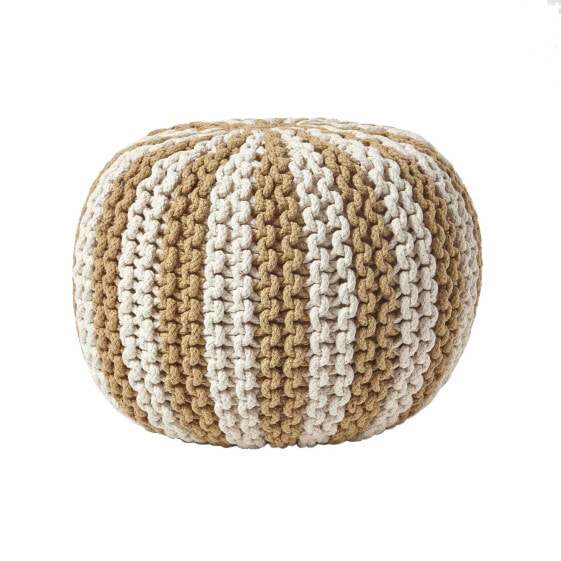 Gestreifter gestrickter Pouf