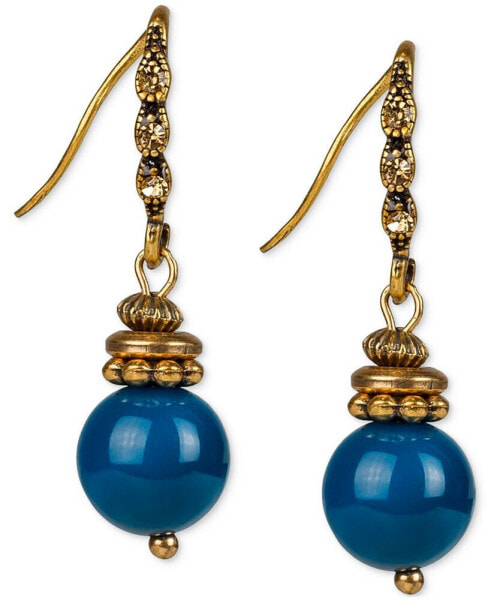 Gold-Tone Mixed Bead Drop Earrings