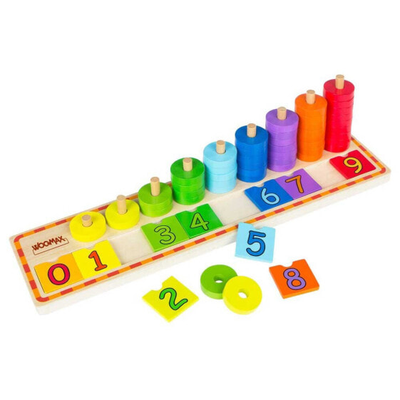 Развивающая игра WooMax Деревянные фишки и цифры Multicolor