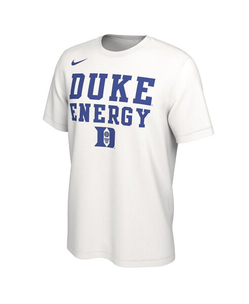 Men's White Duke Blue Devils 2024 On Court Bench T-shirt