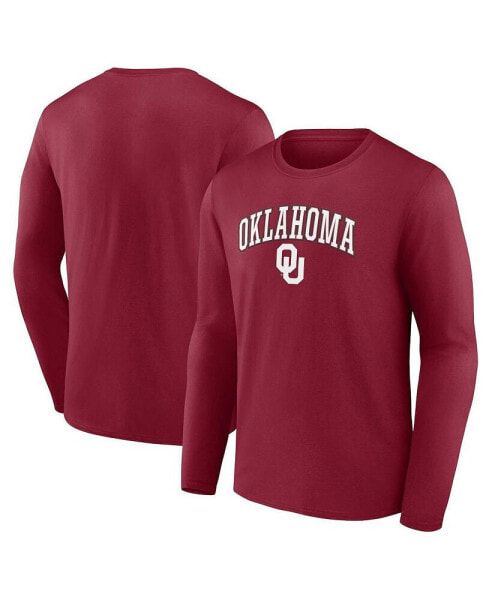 Men's Crimson Oklahoma Sooners Campus Long Sleeve T-shirt