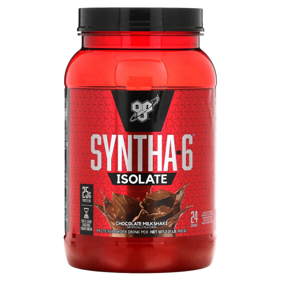 BSN, Syntha-6 Isolate, белково-порошковая смесь для напитков со вкусом шоколадного молочного коктейля, 912 г (2,01 фунта)