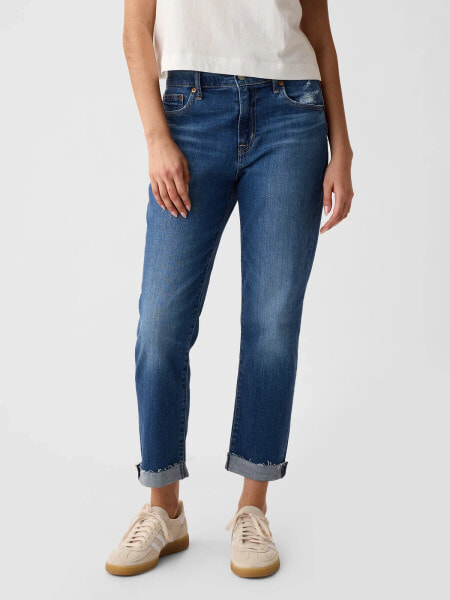 Mid Rise Girlfriend Jeans