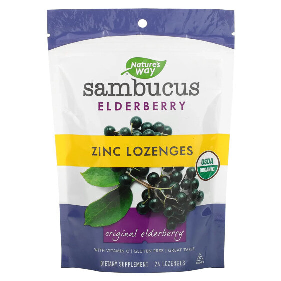 Sambucus Elderberry, Zinc Lozenges, Original Elderberry, 24 Lozenges