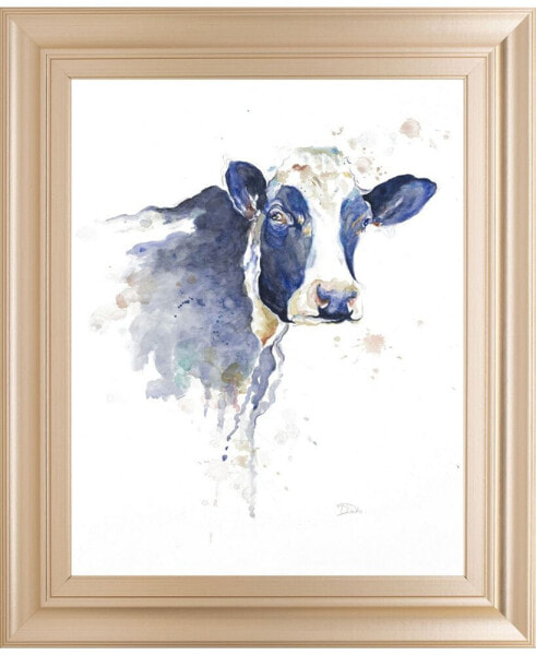 Watercolor Blue Cow by Patricia Pinto Framed Print Wall Art, 22" x 26"
