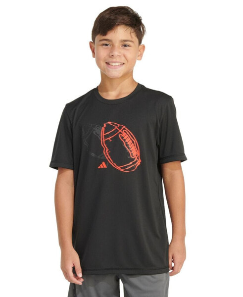 Big Boys AEROREADY® Short-Sleeve Football Logo Graphic Sport T-Shirt