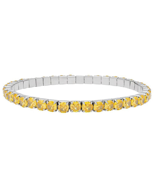 Simulated Citrine November Birthstone Tennis Stretch Bracelet