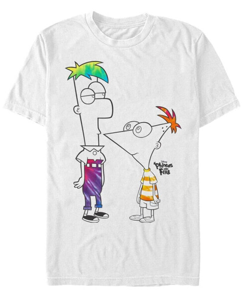 Men's Phineas and Ferb Boys of Tie Dye Short Sleeve T-shirt