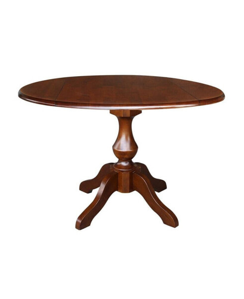 42" Round Dual Drop Leaf Pedestal Table