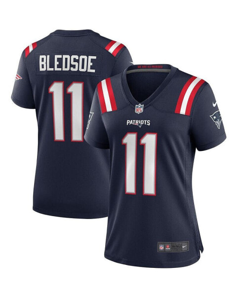 Women's Drew Bledsoe Navy New England Patriots Game Retired Player Jersey