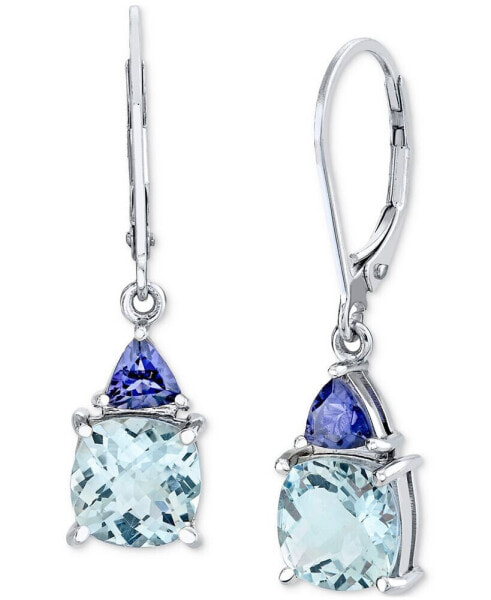 Aquamarine (2-5/8 ct. t.w.) & Iolite (3/8 ct. t.w.) Drop Earrings in Sterling Silver