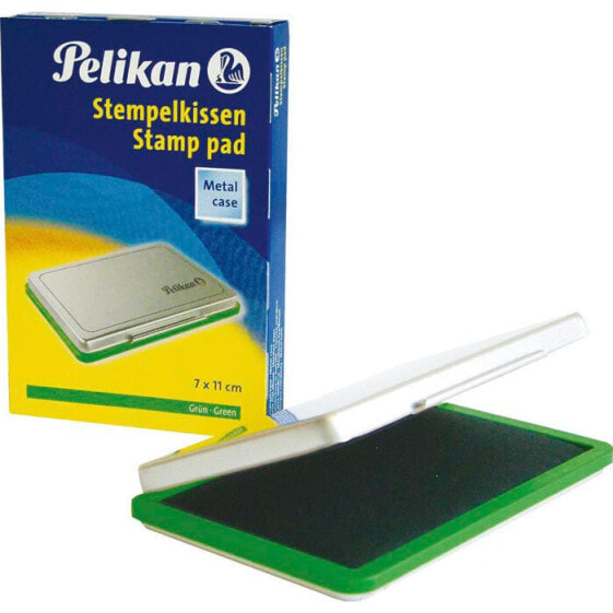 Pelikan Ink Pads in Metal Casing, Green,Silver, Metal, 110 mm, 70 mm