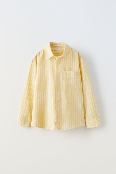 Striped linen blend shirt