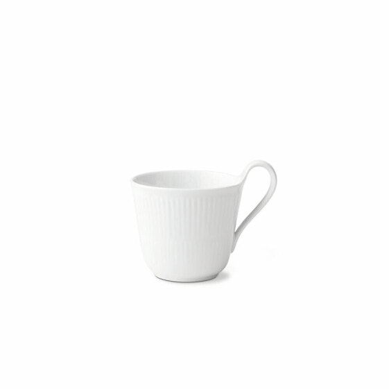 White Fluted Mega High Handle Mug