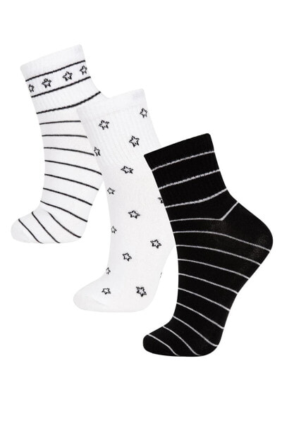 Kadın 3'lü Pamuklu Soket Çorap A5915axns