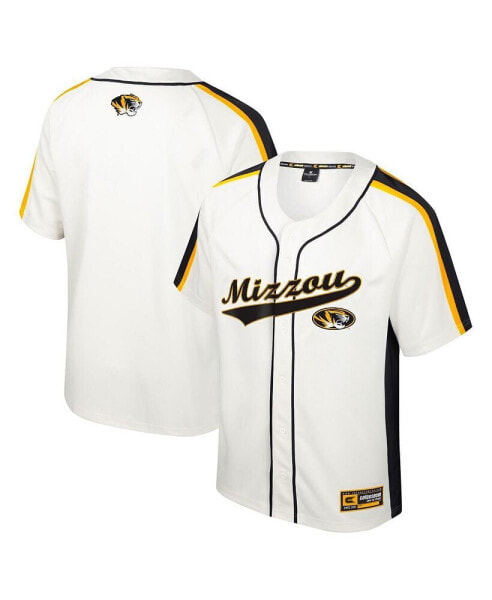 Men's Cream Distressed Missouri Tigers Ruth Button-Up Baseball Jersey