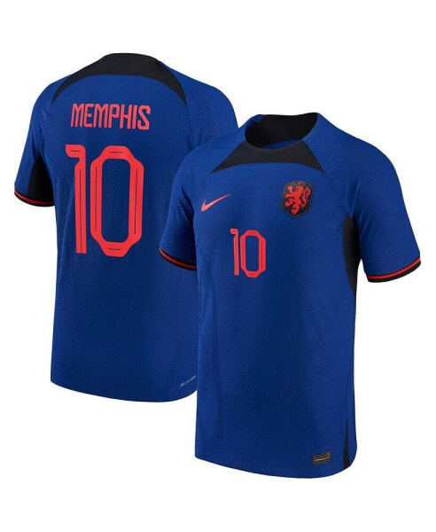 Men's Memphis Depay Blue Netherlands National Team 2022/23 Away Vapor Match Authentic Player Jersey