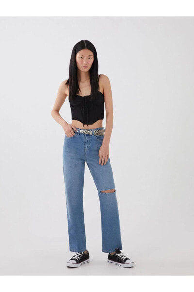 LCW Jeans Yüksek Bel Standart Fit Kadın Jean Pantolon