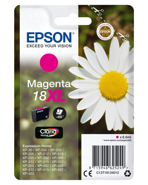 Epson Daisy Singlepack Magenta 18XL Claria Home Ink - Pigment-based ink - 6.6 ml - 450 pages - 1 pc(s)