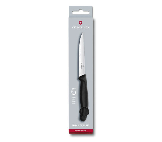Набор ножей Victorinox Swiss Classic Steak - 6 шт. - Ножи для стейка - Полипропилен - Нержавеющая сталь - Черный - 11 см - 168 г