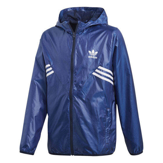 Adidas Boys Original Fleece Windbreaker Collegiate Navy-Hi-Res Blue-White CE1090