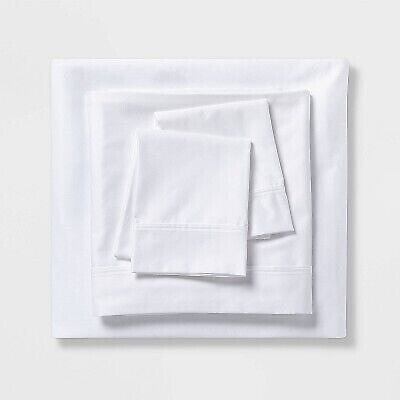 Twin/Twin XL 500 Thread Count Tri-Ease Solid Sheet Set White - Threshold