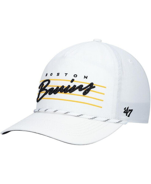 Men's White Boston Bruins Downburst Hitch Snapback Hat