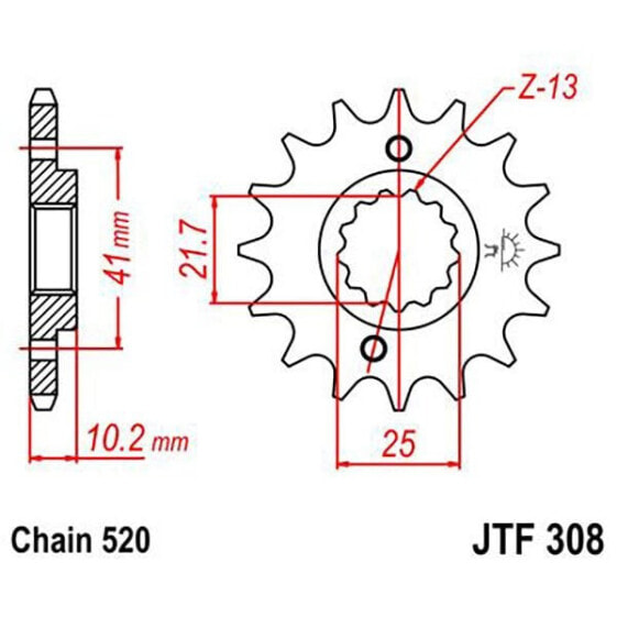 JT SPROCKETS 520 JTF308.13 Steel Front Sprocket