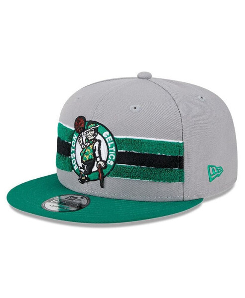 Men's Gray Boston Celtics Chenille Band 9FIFTY Snapback Hat