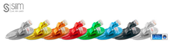 Серый сетевой кабель - 1 м - Cat6 - U/UTP (UTP) - RJ-45 - RJ-45 Slim Wirewin Light