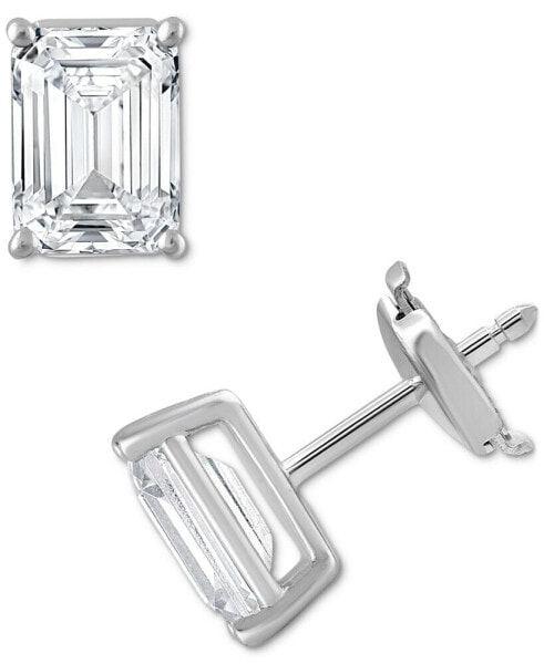 Серьги Badgley Mischka Certified Diamond Emerald-Cut