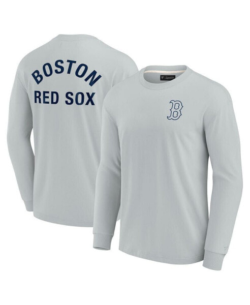 Men's and Women's Gray Boston Red Sox Super Soft Long Sleeve T-shirt