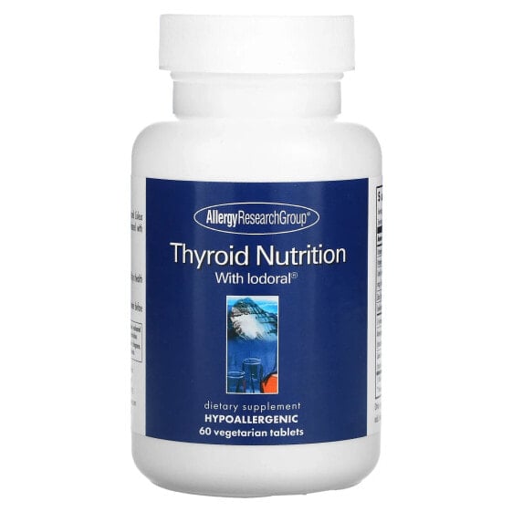 Витамины для щитовидной железы Allergy Research Group, Thyroid Nutrition с йодом, 60 вегетарианских таблеток