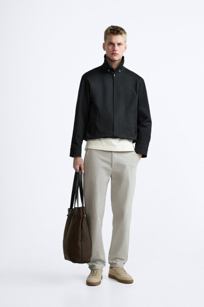 Chinos with elasticated waistband