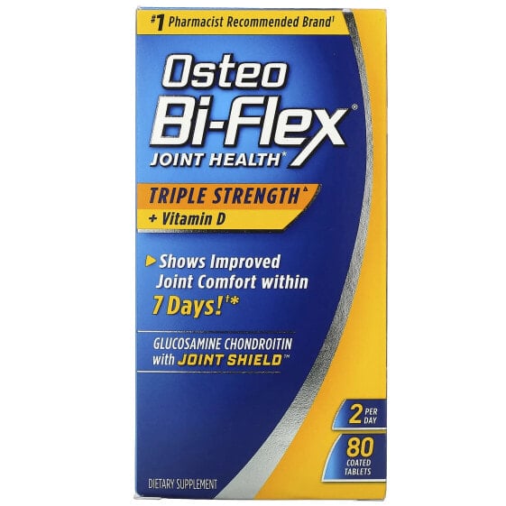 Osteo Bi-Flex, добавка для здоровья суставов, тройной концентрации, с витамином D, 80 таблеток, покрытых оболочкой