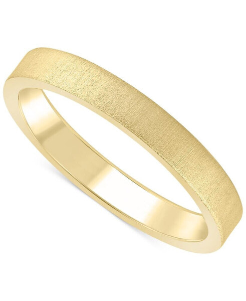 Brush Finish Textured Wedding Band in 14k Gold