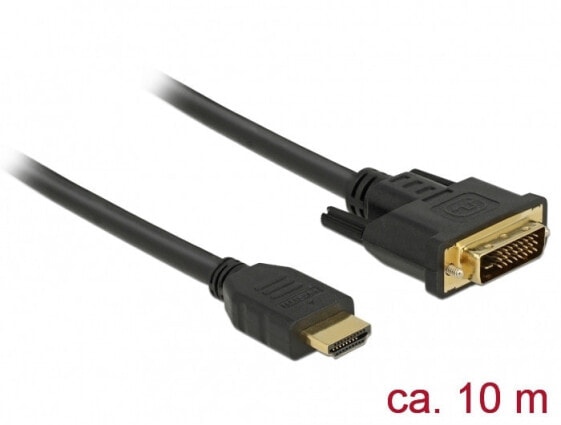 Delock 85657 - 10 m - HDMI Type A (Standard) - DVI - Male - Male - Straight