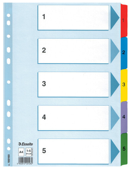 Esselte Leitz 100160 - Numeric tab index - Cardboard - Blue - Portrait - A4 - 160 g/m²